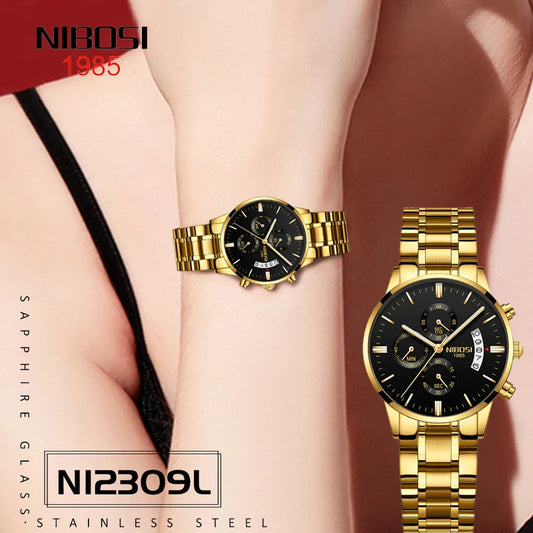 NIBOSI Quartz Watch Women Watches Ladies Stainless Steel Women's Bracelet Watches Female Clock Relogio Feminino Montre Femme
