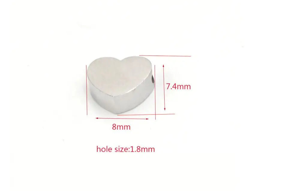 2Pcs/Pack Mirror Stainless Steel Love Peach Heart Loose Charm Pendant Beads For DIY Jewelery Accessories y1699